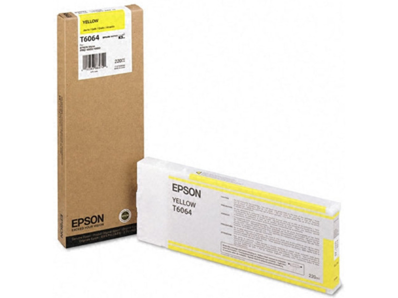 Картридж Epson T6064 для Stylus Pro 4800/4880 Yellow, 220ml (оригинал)