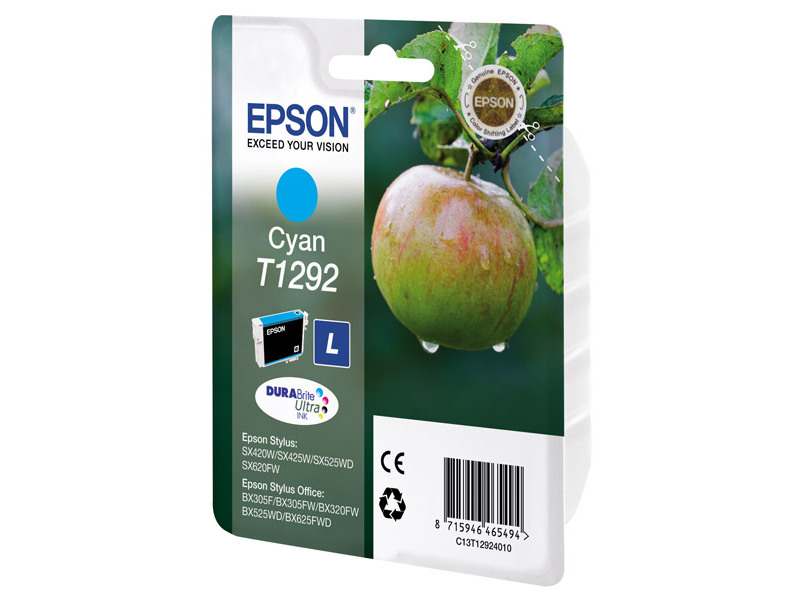 Картридж Epson T1292 для Stylus SX525/B42/BX320/BX625 Cyan (оригинал)