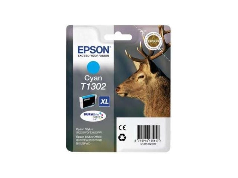 Картридж Epson T1302 для Stylus SX525/B42/BX320/BX625 Cyan (оригинал)