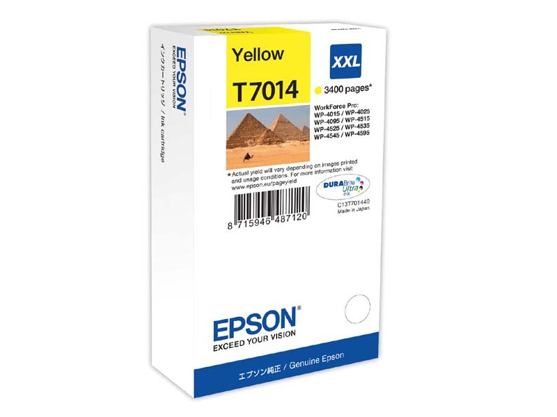 Картридж Epson T7014 для WorkForce Pro 4015/4025/4095/4515/4525/4545/4595 XXL Yellow (оригинал)