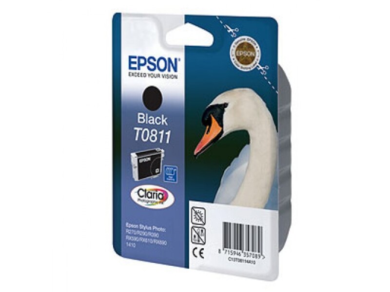 Картридж Epson T0811 для Stylus R270/295/390/RX590/1410 Black XL (оригинал)