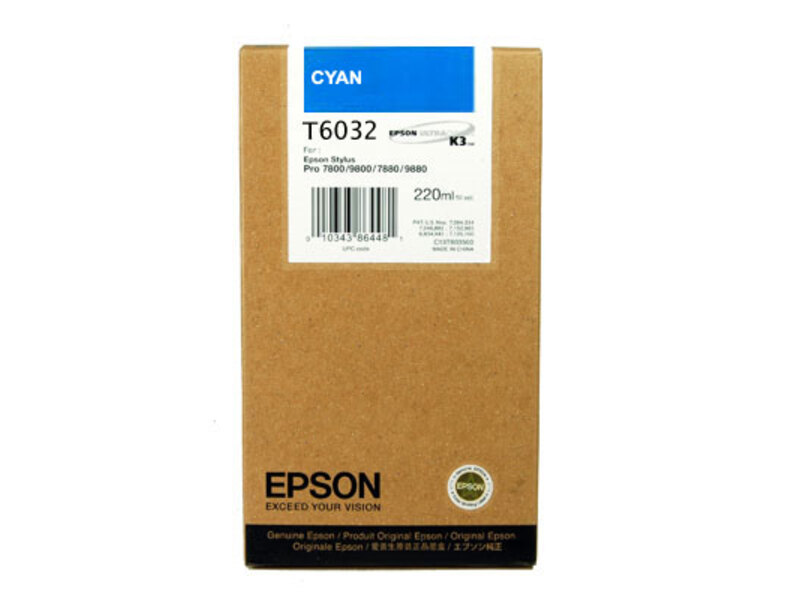 Картридж Epson T603200 для Stylus Pro 7800/9800 Cyan (оригинал)
