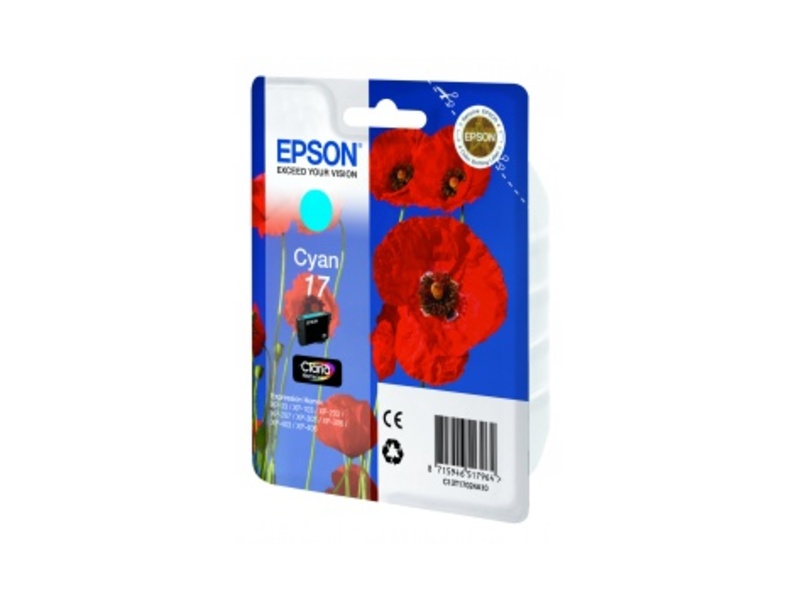 Картридж Epson T1702 для Expression Home XP103/203/207/303 Cyan (оригинал)