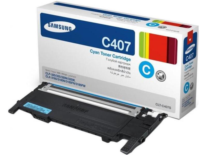 Картридж Samsung CLT-C407S для CLP-320/325/CLX-3185 Cyan (оригинал)