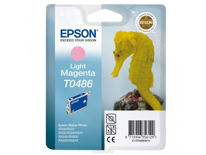 Картридж Epson T0486 для Stylus R200/300/RX500/600 Light Magenta (оригинал)