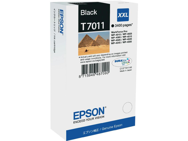 Картридж Epson T7011 для WorkForce Pro 4015/4025/4095/4515/4525/4545/4595 XXL Black (оригинал)