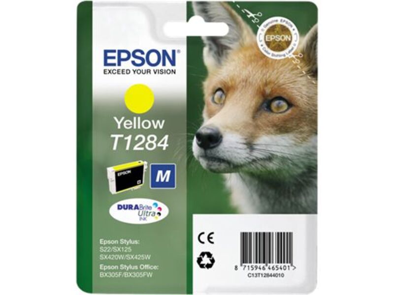 Картридж Epson T1284 для Stylus S22/SX125/SX420W/SX425W/BX305F/BX305FW Yellow (оригинал)