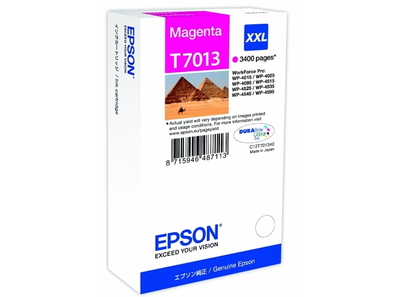 Картридж Epson T7013 для WorkForce Pro 4015/4025/4095/4515/4525/4545/4595 XXL Magenta (оригинал)