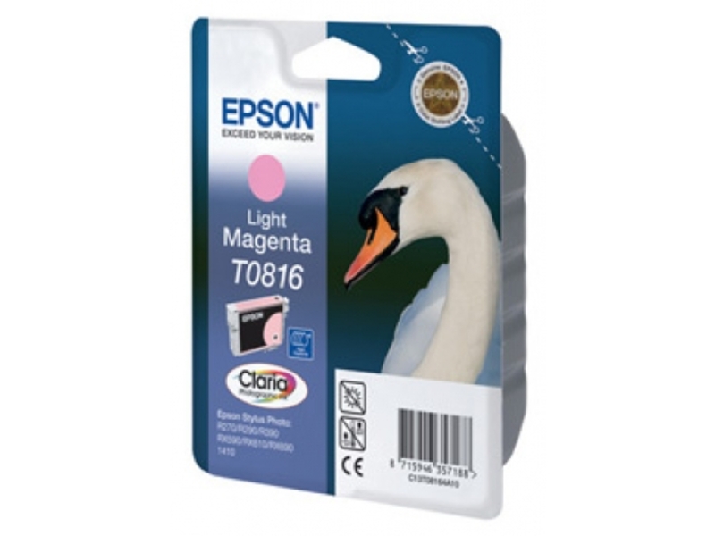 Картридж Epson T0816 для Stylus R270/295/390/RX590/1410 Light Magenta XL (оригинал)