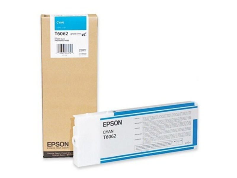 Картридж Epson T6062 для Stylus Pro 4800/4880 Cyan, 220ml (оригинал)