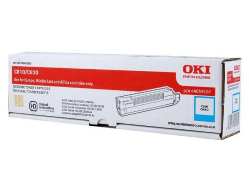 Картридж Oki 44643007 для C801/821 Cyan (оригинал)